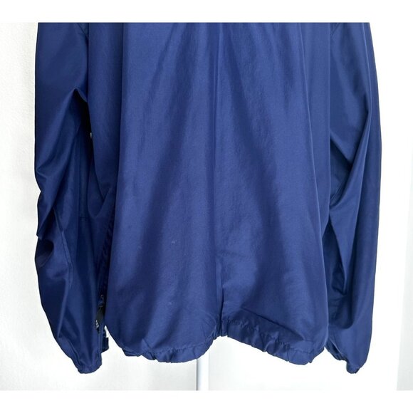 Adidas Windbreaker Mens Large Navy Pullover 90's Drawstring Pockets Logo Spellou - Picture 3 of 7